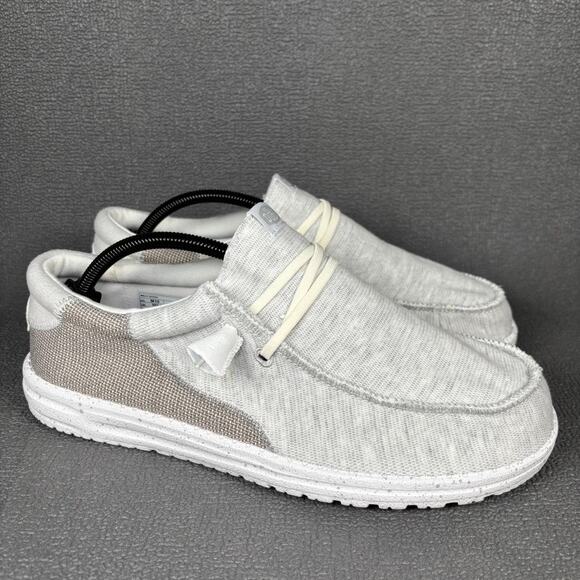 HeyDude Wally Stitch 1124-52-PD Size 10 Men\'s Optic White Comfort Casual Shoes main image 5